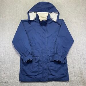 Vintage St Johns Bay Mens Jacket Small‎ Hooded Parka Blue Zip Up Pockets Outdoor